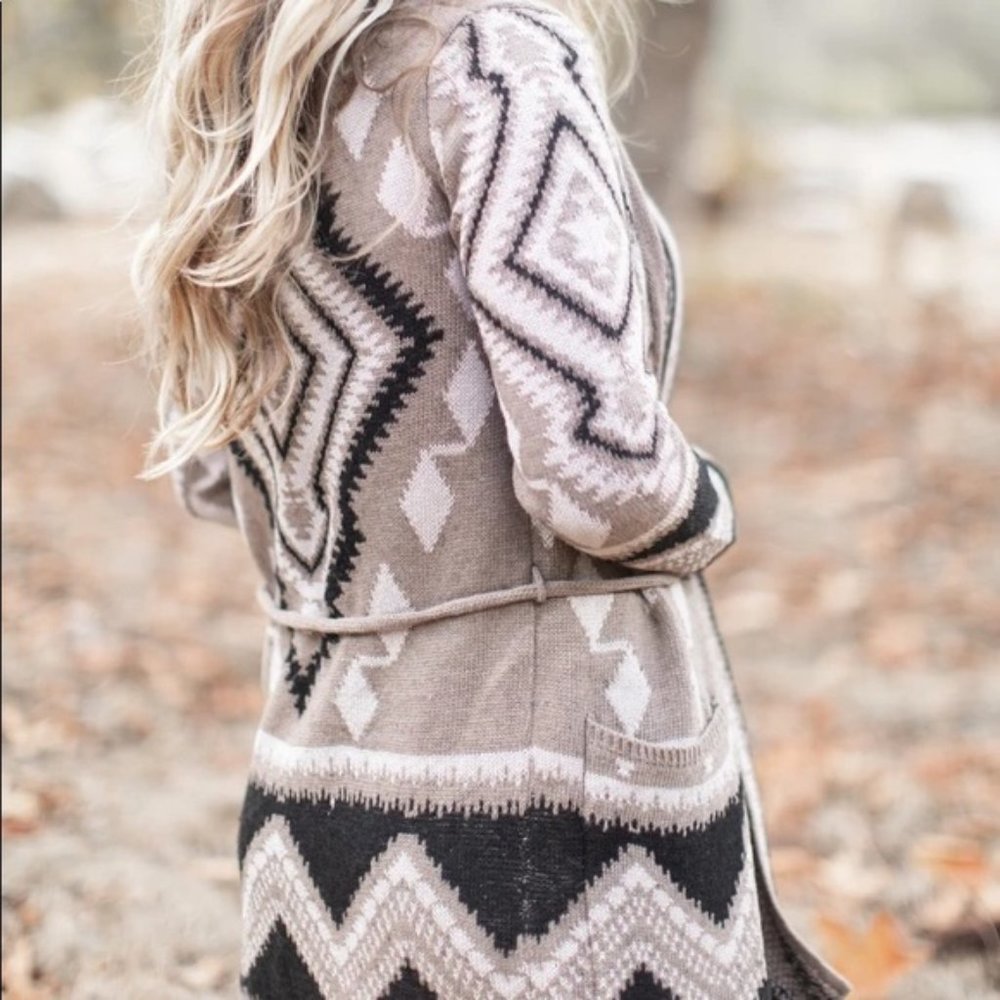 New Aztec Tribal Boho Western Ski Montana Cardigan Sweater Southwest Coat - Picture 3 of 9